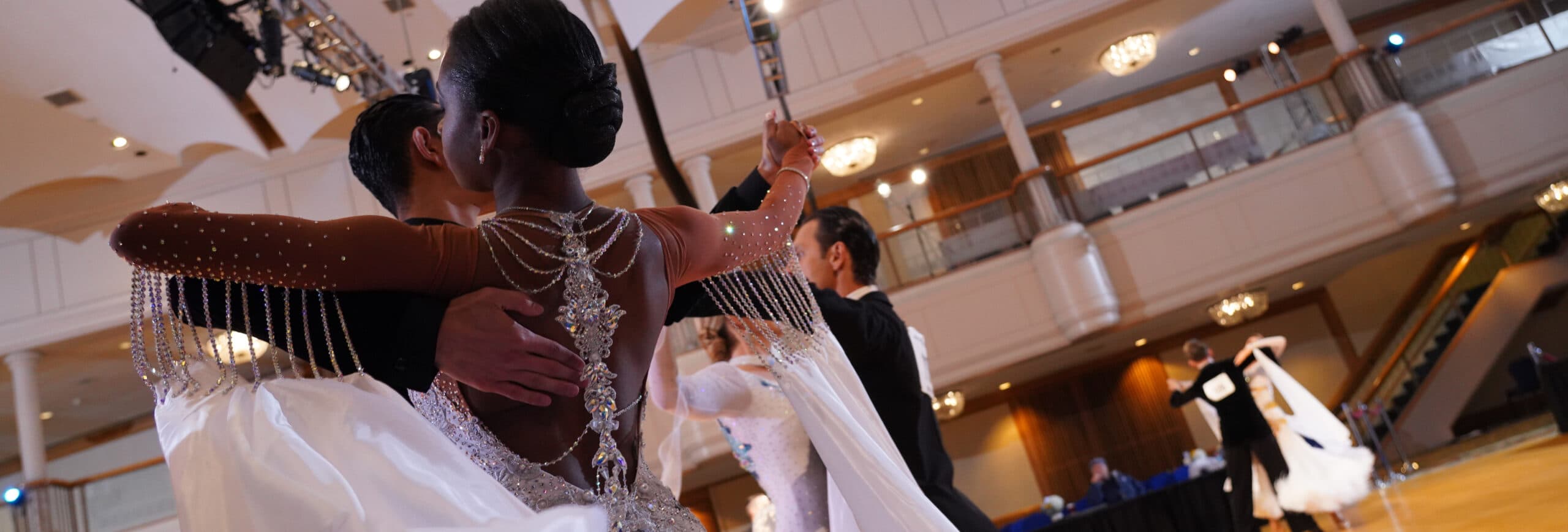 Ballroom dancers performing in competition