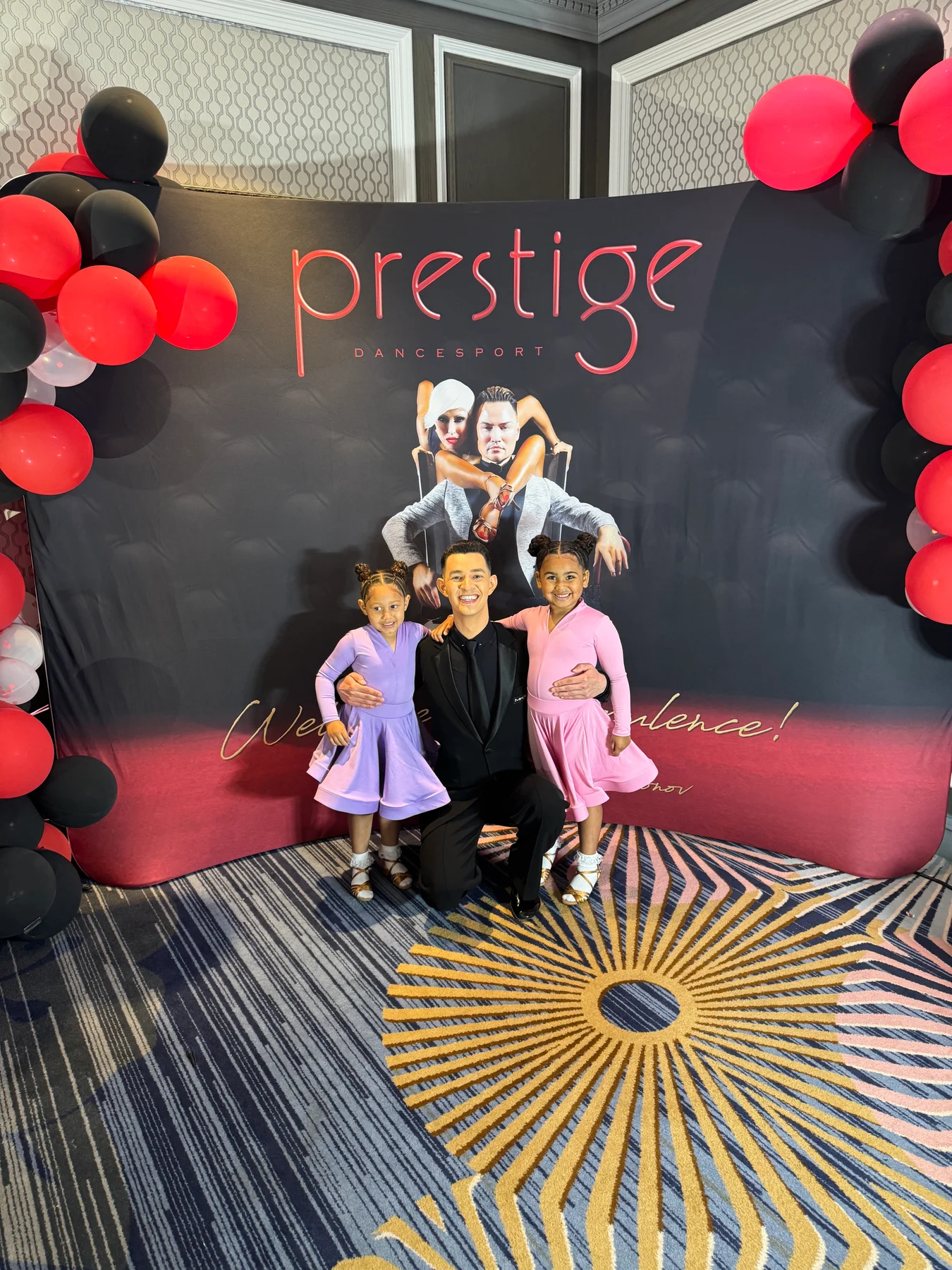 Alexander and his students together at a competition